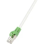 RJ45 (křížený) síťový kabel CAT 6 S/FTP 0.50 m šedá samozhášecí, stínění pletivem, kompletní stínění, bez halogenů, párové stínění LogiLink