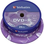 DVD+R 4.7 GB Verbatim 43500, 25 ks, vřeteno