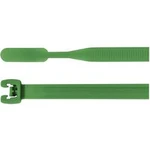Stahovací pásky Q-serie HellermannTyton Q50R-PA66-GN-C1, 210 x 4,7 mm, 100 ks, zelená