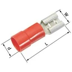Faston zásuvka LAPP 63101030 4.8 mm x 0.5 mm, 180 °, částečná izolace, červená, 100 ks