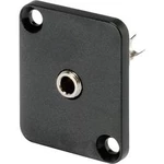 Jack konektor 3,5 mm stereo Hicon HI-J35SEFD, přírubová zásuvka rovná, 3pól., černá
