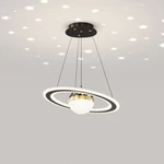 45W/50W Decorative Star Projection Saturn Chandelier Dimmable Pendant Light for Children's Room Dinning Room Bar
