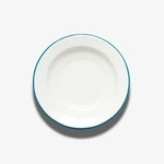 BORNN Hlboký smaltovaný tanier s modrou obrubou