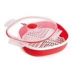 Červená sada na naparovanie pokrmov v mikrovlnke Snips Steamer, 2 l