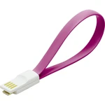 LogiLink #####USB-Kabel USB 2.0 #####USB-A Stecker, #####USB-Micro-B Stecker 22.00 cm ružová magnet na koncoch kábla