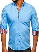 Blankytná pánská košile s dlouhým rukávem Bolf 3707