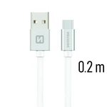 Swissten Data Cable Textile USB / USB-C 0.2 m, silver - openbox