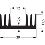 Chladič Fischer Elektronik SK 09 50 SA, 29 x 11,5 x 50 mm, 7,2 kW