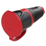Zásuvka PCE 2511-sr, guma, termoplast, IP54, 250 V, černá, červená