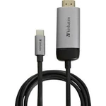 Kabelový adaptér USB-C Verbatim [1x USB-C™ zástrčka - 1x HDMI zástrčka] stříbrná (matná), černá