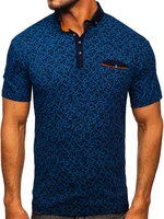 Tricou polo bleumarin cu imprimeu Bolf 192419