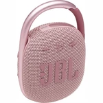 Prenosný reproduktor JBL CLIP 4 ružový Přenosný reproduktor, výkon 5 W, hudba přes Bluetooth, zvuk JBL Pro Sound, integrovaná karabina, odolnost IP67,