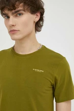 Tričko G-Star Raw pánsky, zelená farba, jednofarebné