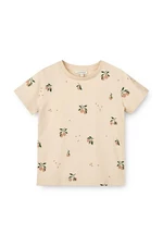 Detské bavlnené tričko Liewood Apia Baby Printed Shortsleeve T-shirt ružová farba, vzorované