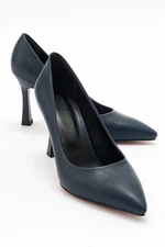 LuviShoes FOREST Women's Navy Blue Skin Heeled Shoes