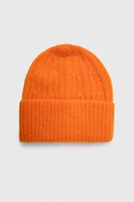 Čepice z vlněné směsi American Vintage oranžová barva