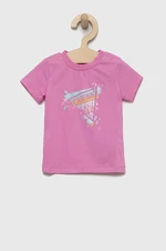 Kojenecké tričko Guess fialová barva