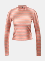 White-Orange Striped Short T-Shirt Pieces Raya - Women