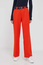 Nohavice Rich & Royal dámske, oranžová farba, rovné, vysoký pás