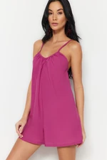 Trendyol Fuchsia Wide-Weave 100% Cotton Jumpsuit