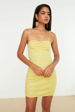 Trendyol Yellow Draped Detailed Tulle Dress