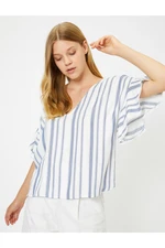 Koton Short Sleeve Striped Blouse