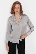 Trendyol Silver Basic Woven Shirt