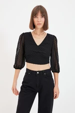 Trendyol Black Crop Blouse