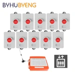 BYHUBYENG 10 Call Transmitter 1 Receiver Wireless Construction Elevator Pagers FM Calling Bell Bezprzewodowy System 433 Mhz