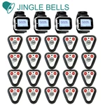 JINGLE BELLS Wireless Calling System 20 Calling Buttons 4 Watch Pager for Restaurant Equipment/ Call Bells for Hotel, Cafe, Spa