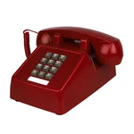 Red Landline Phones for Home Office Hotel School Corded Single Line Heavy Desktop Basic Telephone for Seniors Retro Old Phone