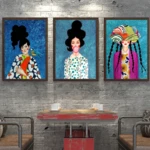 Abstract Girl Hair Flower Bird Poster Prints Room Decor Vintage Wall Art Canvas Painting Wall Pictures for Living Room