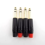 2 Pole Mono / 3 Pole Stereo Jack 6.35mm Connector Gold-Plated 6.5MM 1/4 Inch Plug Audio Microphone Cable Connector