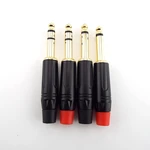 2 Pole Mono / 3 Pole Stereo Jack 6.35mm Connector Gold-Plated 6.5MM 1/4 Inch Plug Audio Microphone Cable Connector