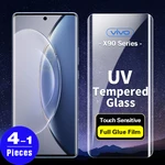 1-4Pcs full cover UV Glass For vivo X90 X80 pro plus NEX 3 3S S16 S15 S12 pro protective film UV Tempered Glass screen protector