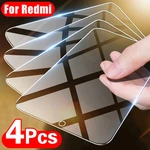 4PCS Screen Protector For Xiaomi Redmi Note 10 11 12 9 8 7 Pro 9A 9C Glass Protective Glass For Redmi Note 10 12 9 10S 8 7 8T