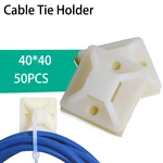 50PCS self-adhesive adhesive strong wiring fixing seat 40*40 nylon binding belt fixing seat