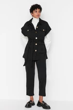 Trendyol Black Gold Buttoned Vest-Pants Knitted Suit