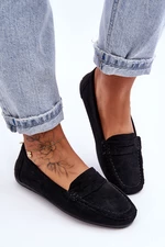 Women's suede loafers black Lenvie