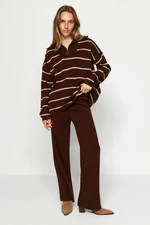 Trendyol Brown Wide Fit Knitwear Two Piece Set