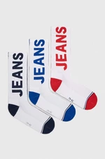 Ponožky Tommy Jeans 3-pack bílá barva