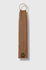 Šátek z vlněné směsi Lauren Ralph Lauren hnědá barva, s aplikací