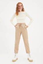 Trendyol Camel Jogger Woven Tie Trousers