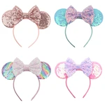 Mouse Ears Bow for Girls Princess Hair Accessories Birthday Party Hairband Crown Festival DIY Stage Performance Hair Accessorie