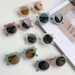 Baby Boy Girl Cute Cartoon Candy-Colored Bear Shape Fashion Round Sunglasses Children Classic Kids Eyewear