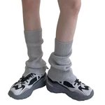 Knit Leg Warmers Solid Color Below Knee Leg Warmers Mid Tube Ribbed Socks for Women and Girls
