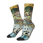 Happy Funny Men's Socks Colorful City Vintage Harajuku Gustav Klimt Patting Art Hip Hop Casual Crew Sock Gift Pattern Printed