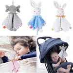 Baby Shower Baby Towel Bibs Fashion Cartoon Bunny Snuggle Toy Sleep Toy Gift Soft Comfortable Tag Plush Stuffed Toys Newborn