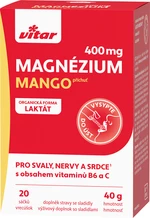 Vitar Magnézium 400 mg + vitamíny B6 a C 20 vrecúšok