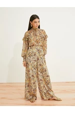 Koton Floral Palazzo Pants with Tie Waist